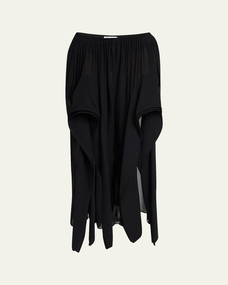 Ruffle Slit Pull-On Pants